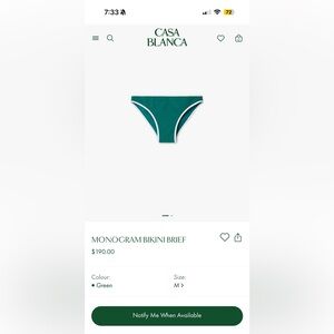 Casa Blanca Green Bikini Brief